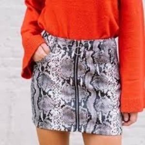 Wild Honey snake skin printed skirt